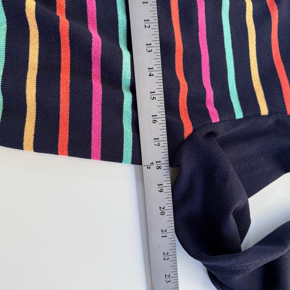 St. John Collection Cardigan Women S Navy Rainbow Stripe Vintage EUC Marie Gray - Picture 9 of 11